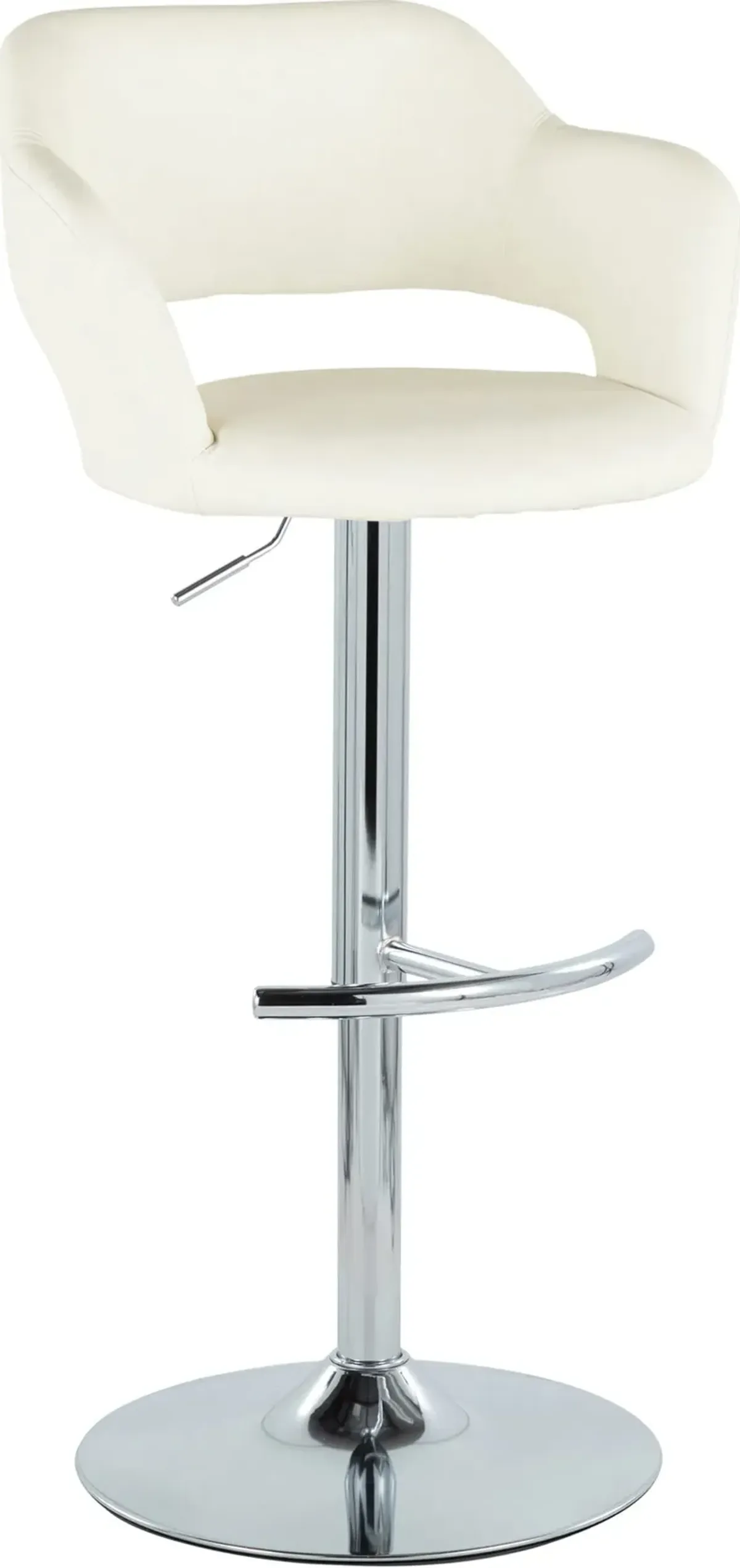 Daina Set of 2 Adjustable Swivel Bar Stools - Cream/Chrome