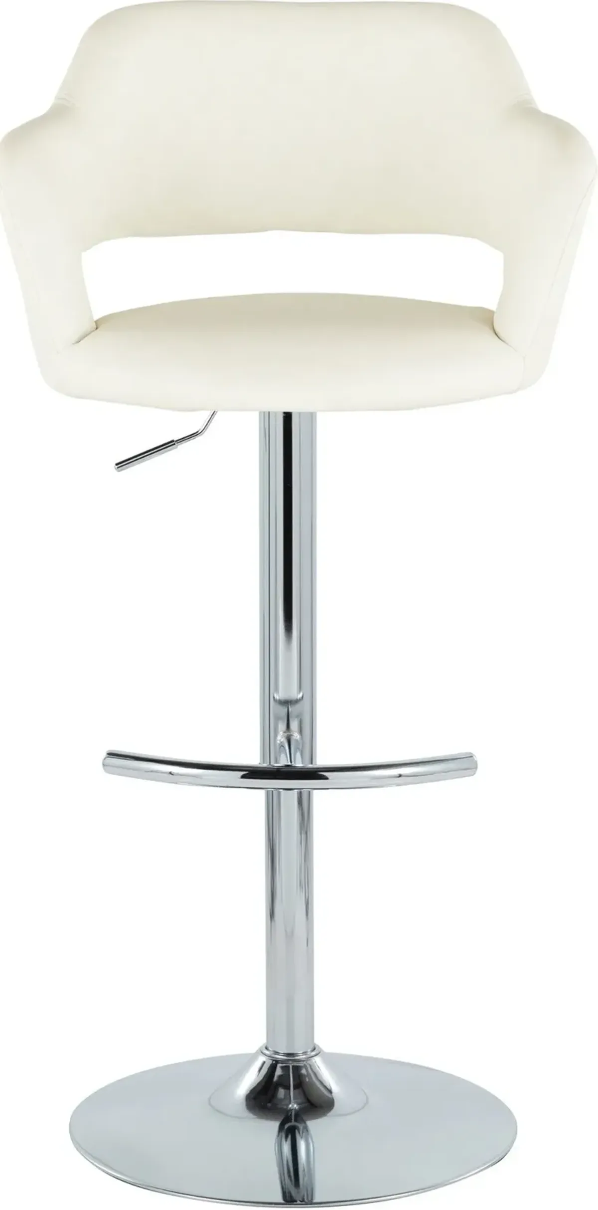 Daina Set of 2 Adjustable Swivel Bar Stools - Cream/Chrome