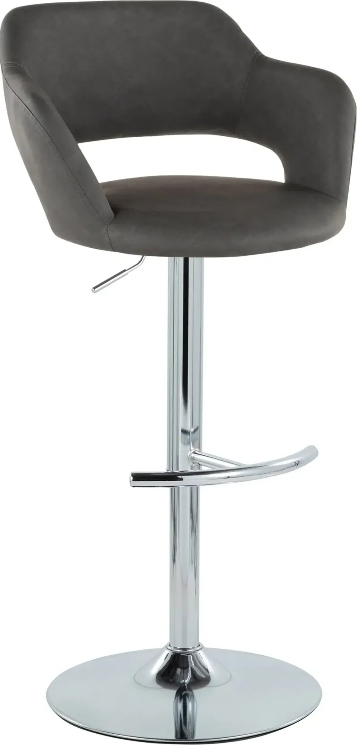 Daina Set of 2 Adjustable Swivel Bar Stools - Gray/Chrome