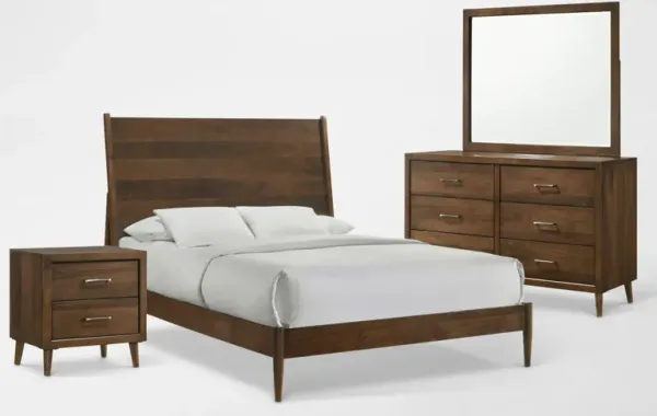 Midtown 6-Piece Panel Bedroom Set with Dresser, Mirror and Nightstand  - Full
