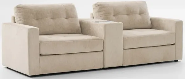 Martino 3-Piece Sofa with Bluetooth Console - Sand