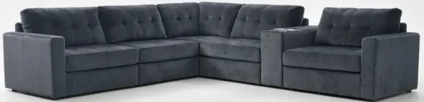 Martino 6-Piece Sectional with Bluetooth Console - Midnight