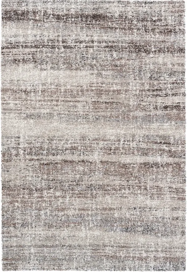 Beck Shag Area Rug - 5' x 8'   Ivory/Brown