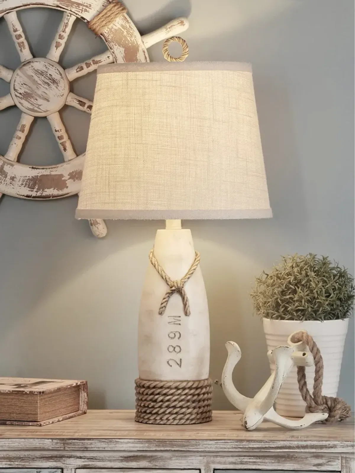 Orli Table Lamp - Distressed Off-White