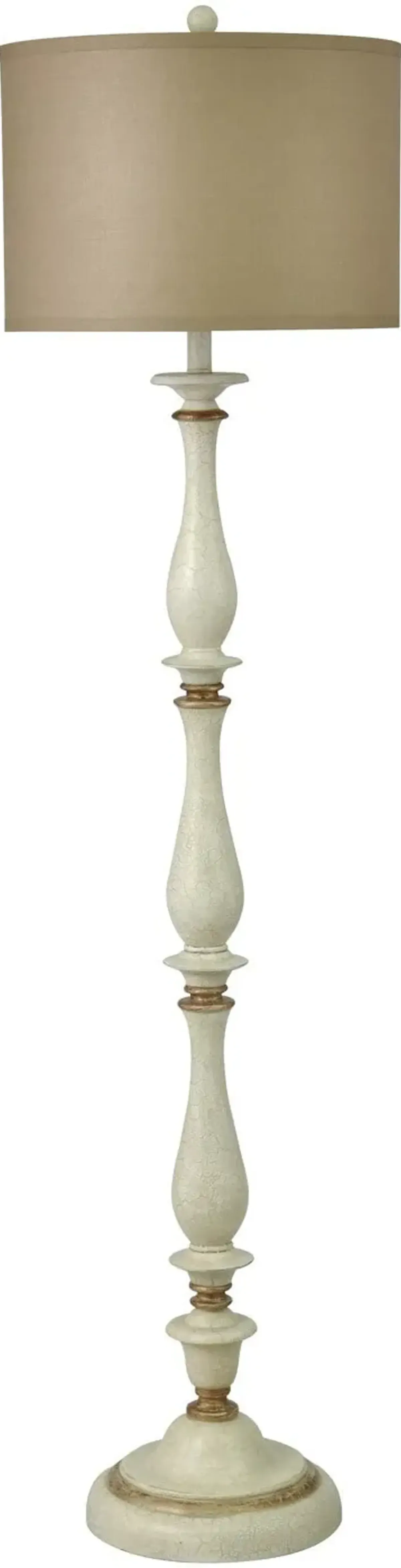 Charlton Floor Lamp - Crackled White/Gold