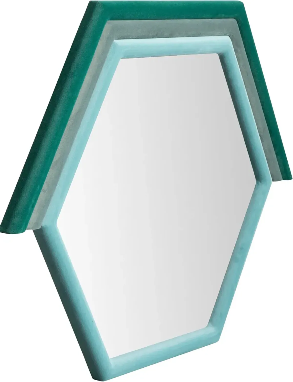 Kaia Prism Velvet Wall Mirror - Aqua