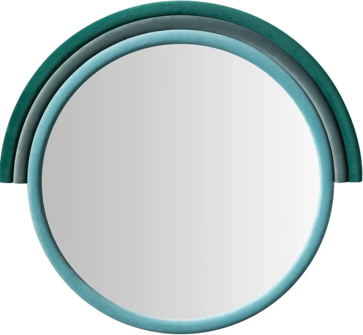 Kaia Round Velvet Wall Mirror - Aqua