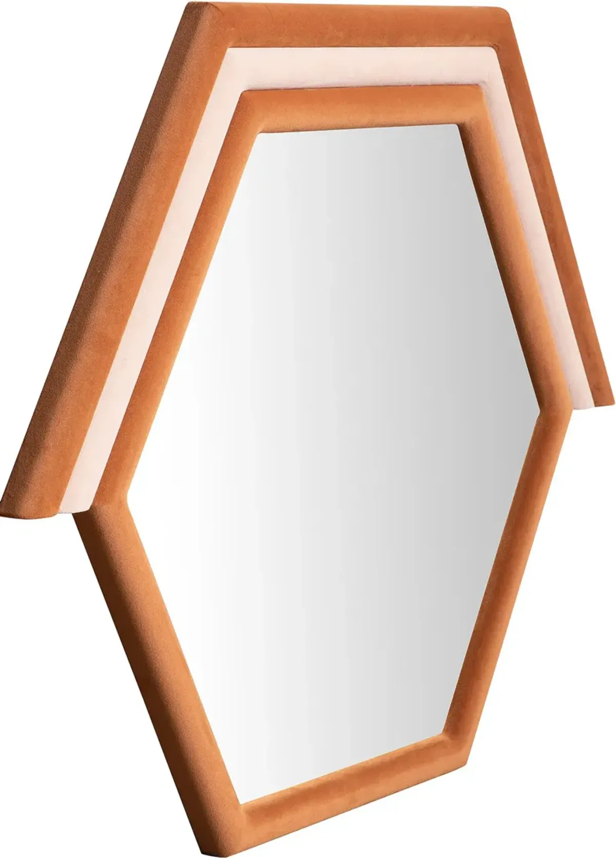 Kaia Prism Velvet Wall Mirror - Terracotta