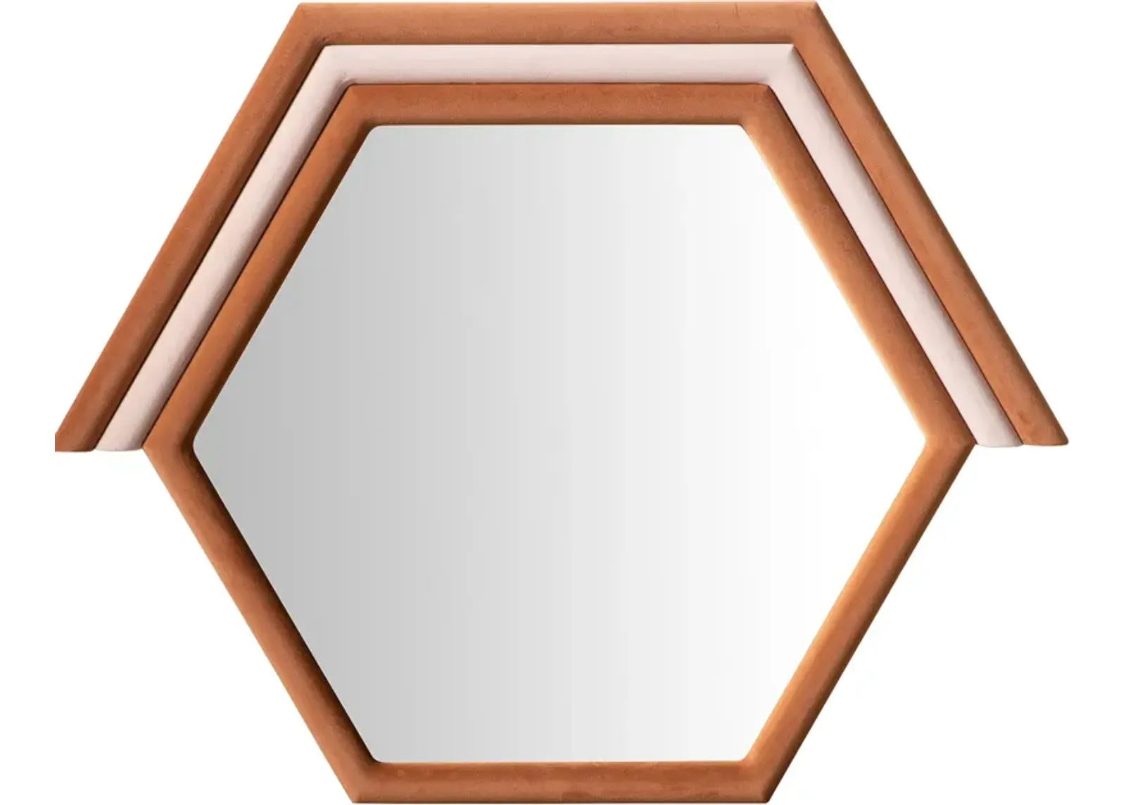 Kaia Prism Velvet Wall Mirror - Terracotta