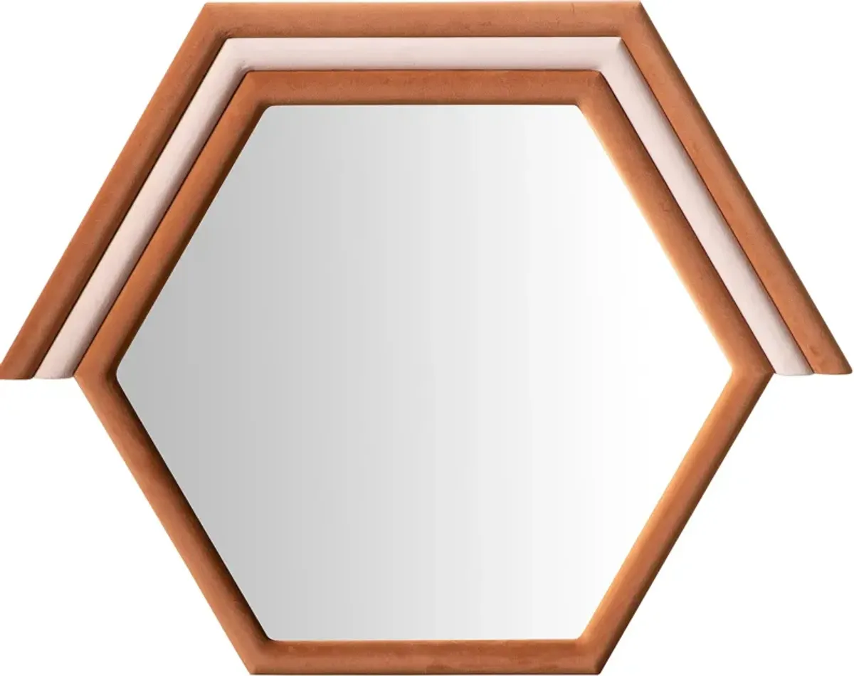 Kaia Prism Velvet Wall Mirror - Terracotta