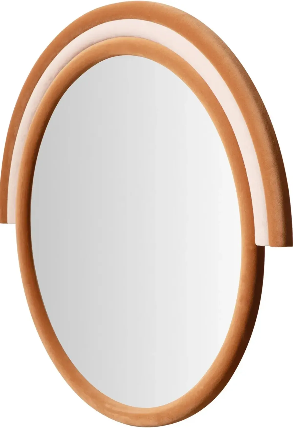 Kaia Round Velvet Wall Mirror - Terracotta