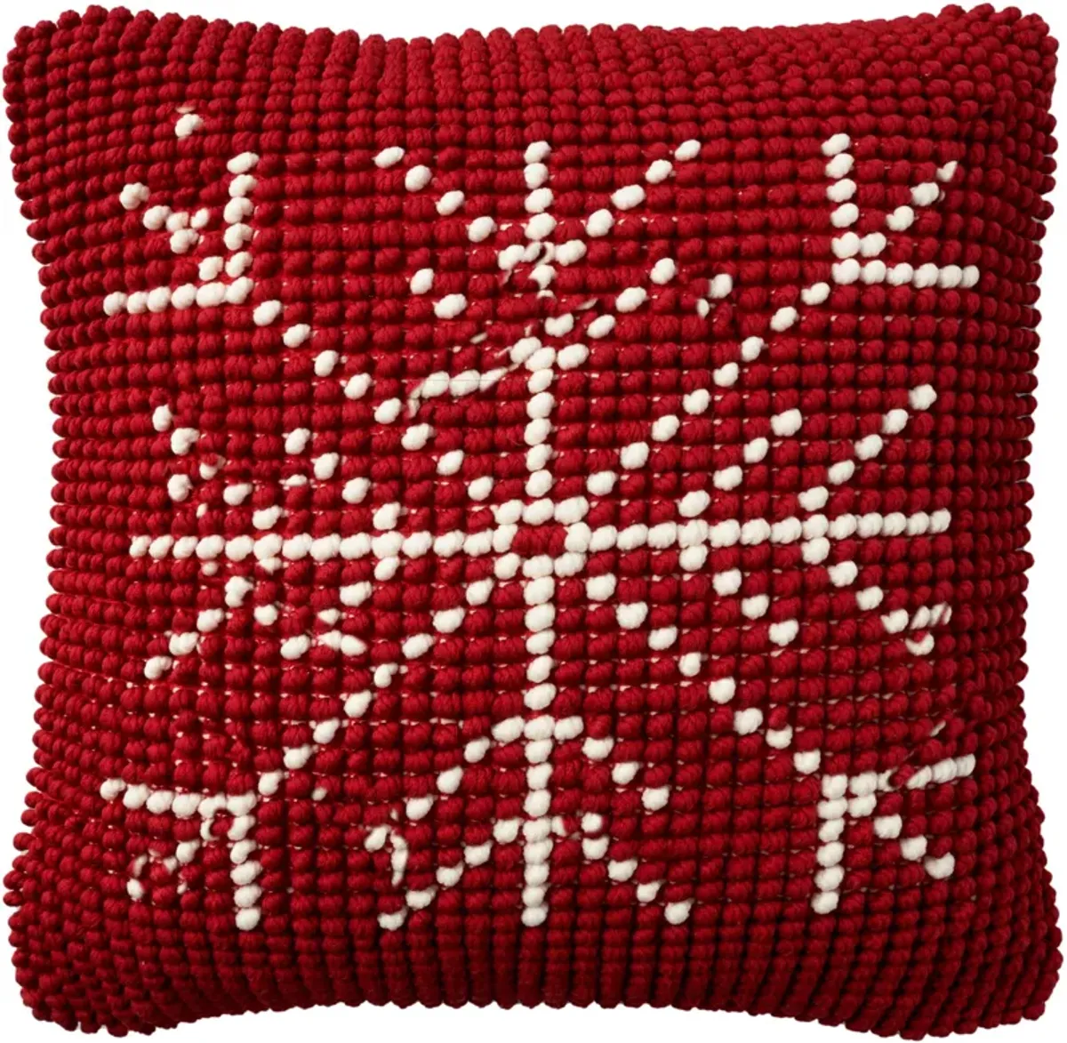 Snowflake 20" x 20" Accent Pillow - Red/Ivory