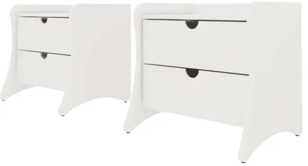 Mulberry 2-Drawer Nightstand Set - White