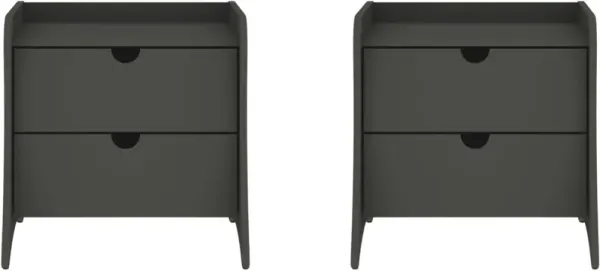 Mulberry 2-Drawer Nightstand Set - Gray