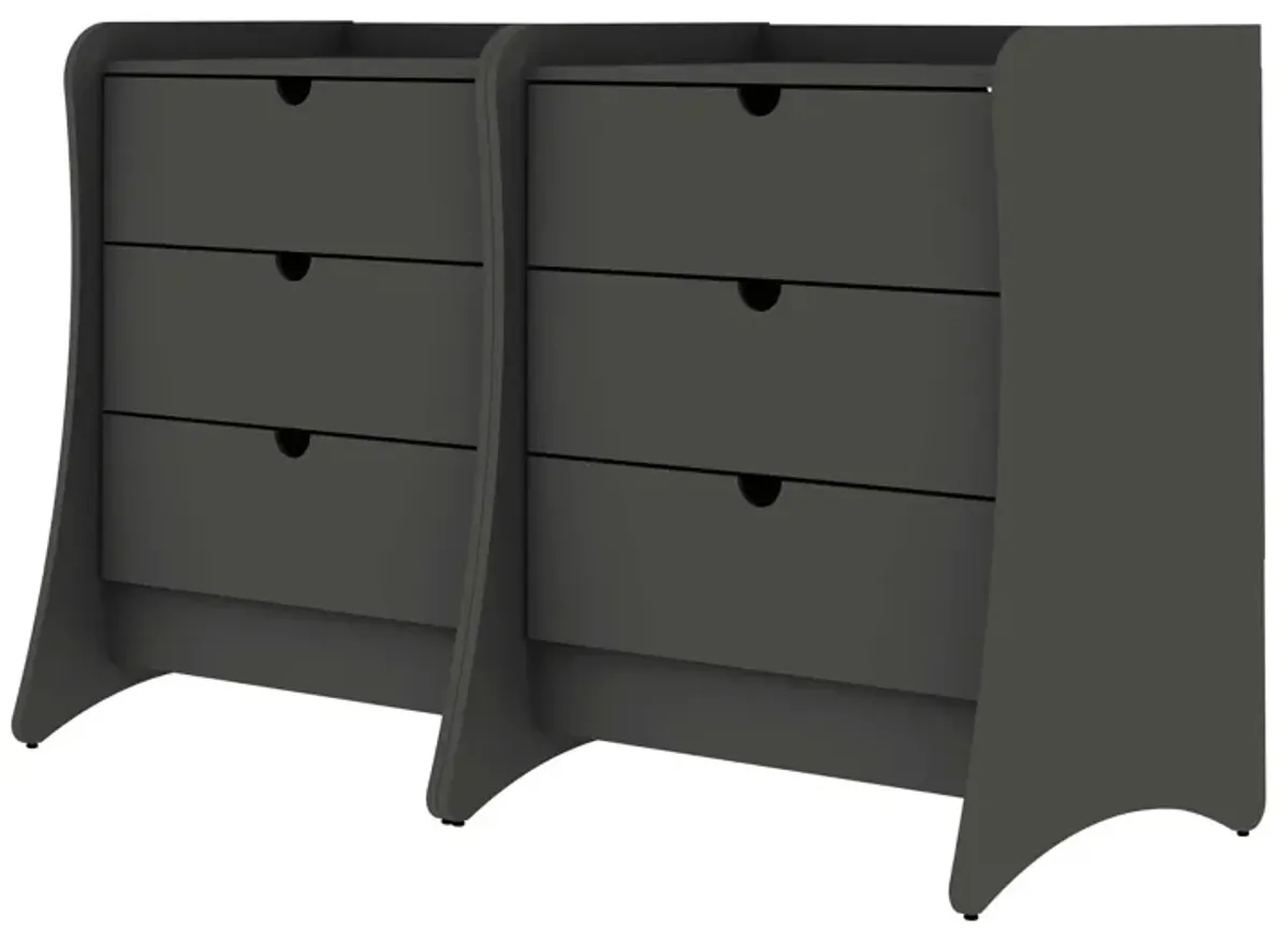 Mulberry 3-Drawer Dresser Set - Gray