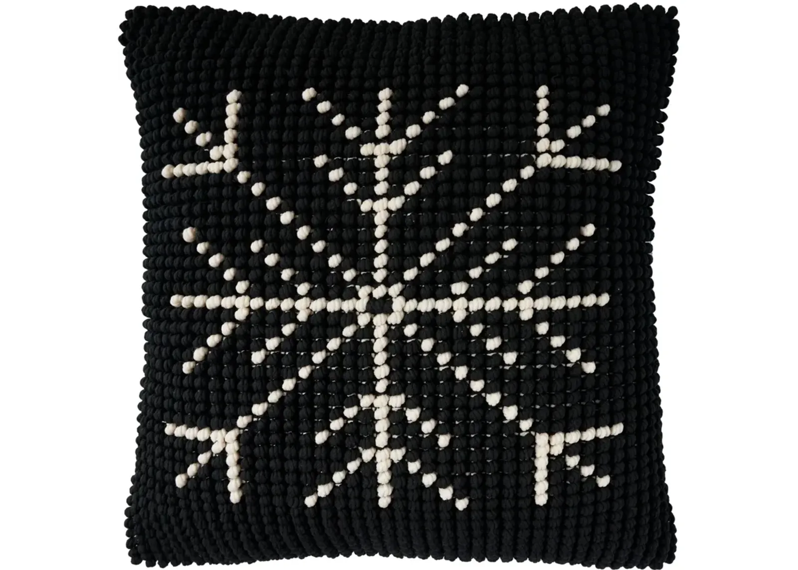 Snowflake 20" x 20" Accent Pillow - Black/Ivory