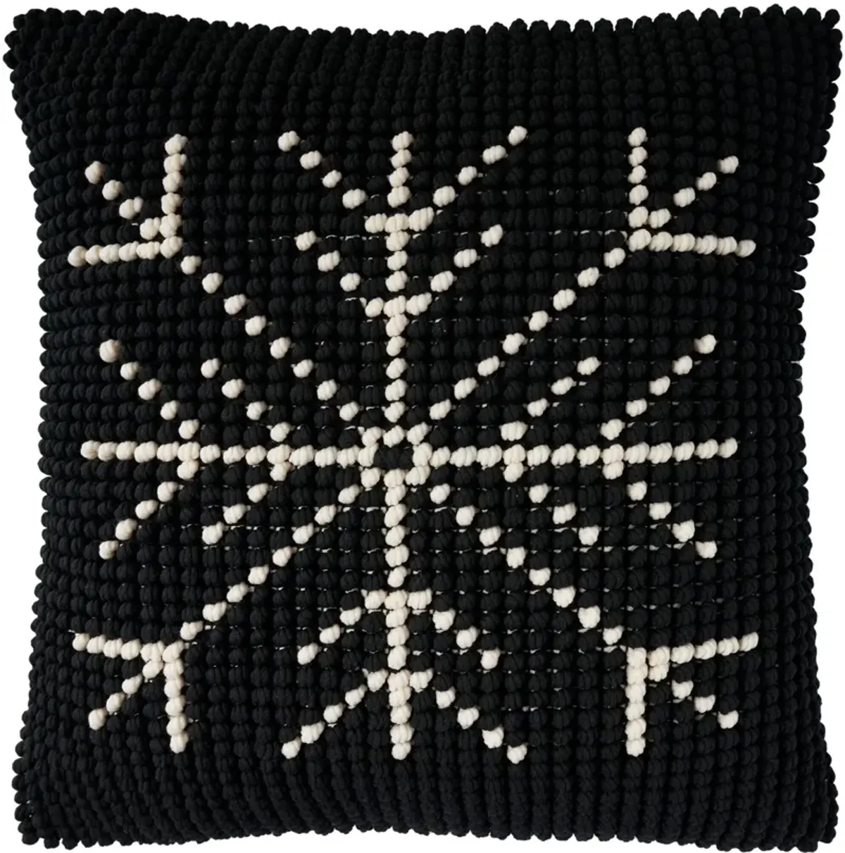 Snowflake 20" x 20" Accent Pillow - Black/Ivory