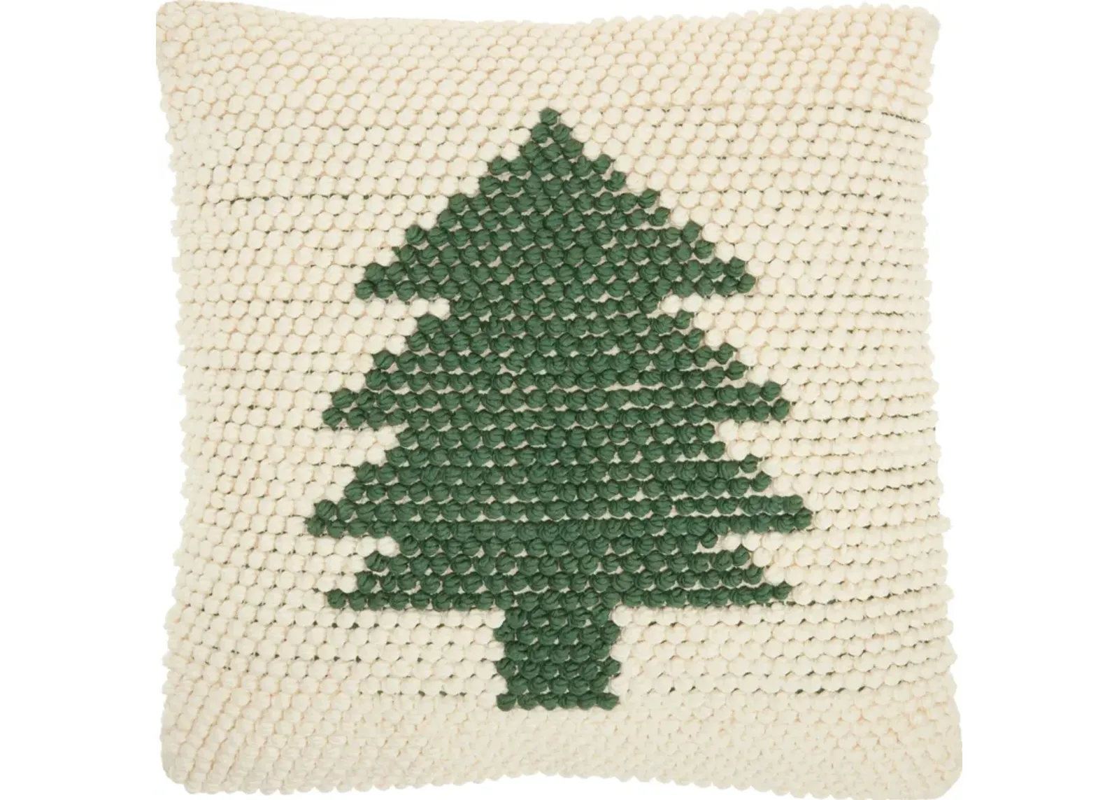 Minimalist Tree 20" x 20" Accent Pillow - Ivory/Green