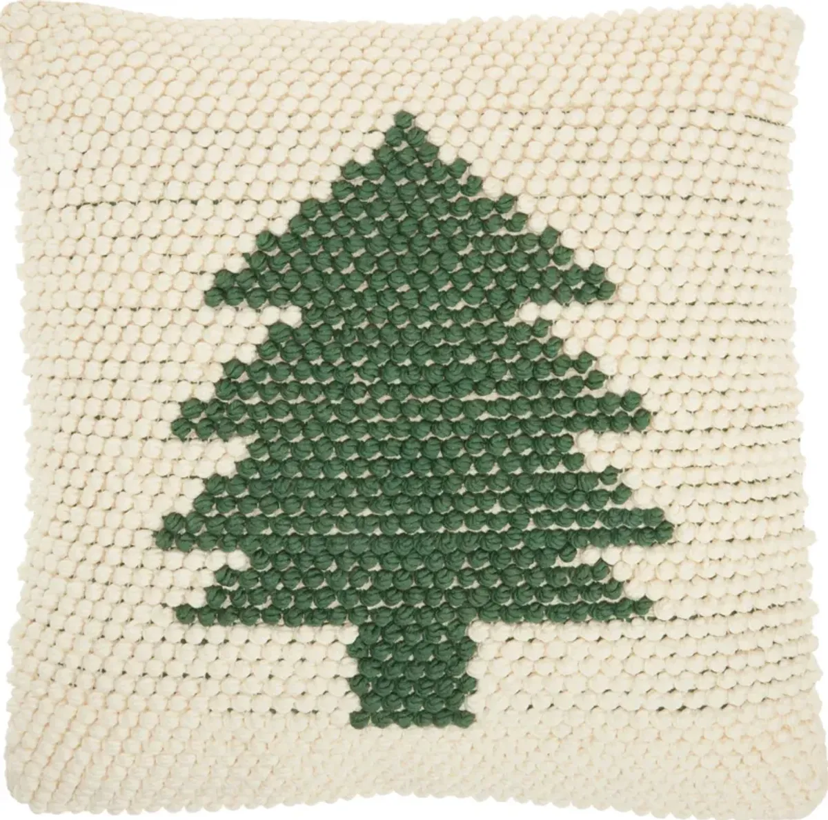 Minimalist Tree 20" x 20" Accent Pillow - Ivory/Green