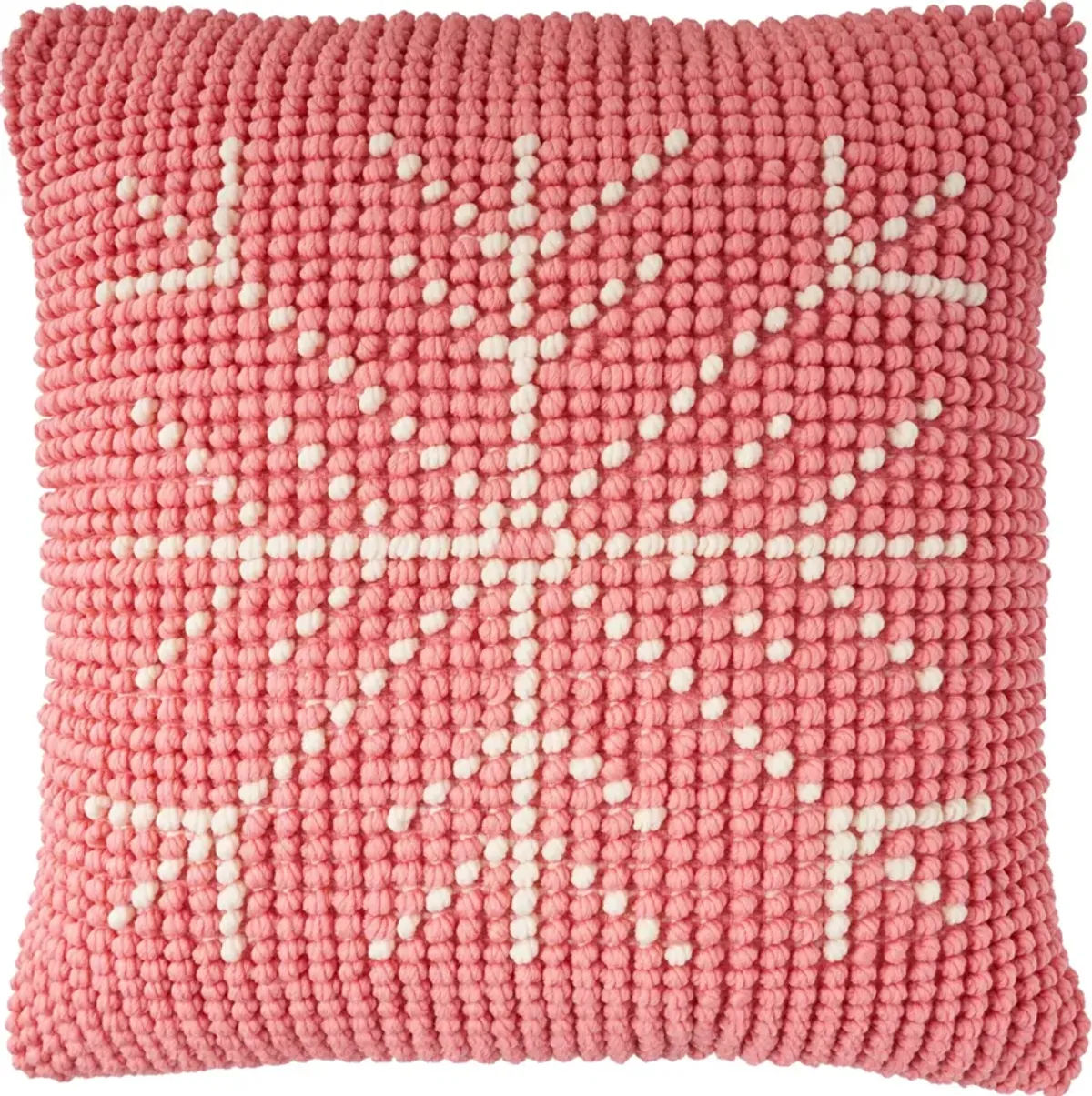 Snowflake 20" x 20" Accent Pillow - Pink/Ivory