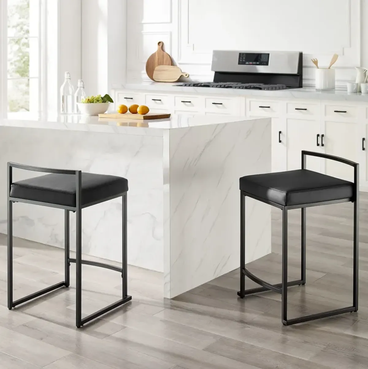 Blair Set of 2 Counter-Height Stools - Black