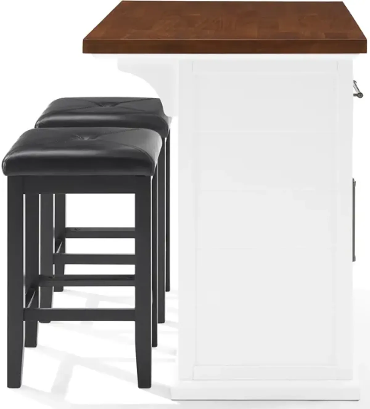 Popeye Kitchen Island and Set of 2 Stools