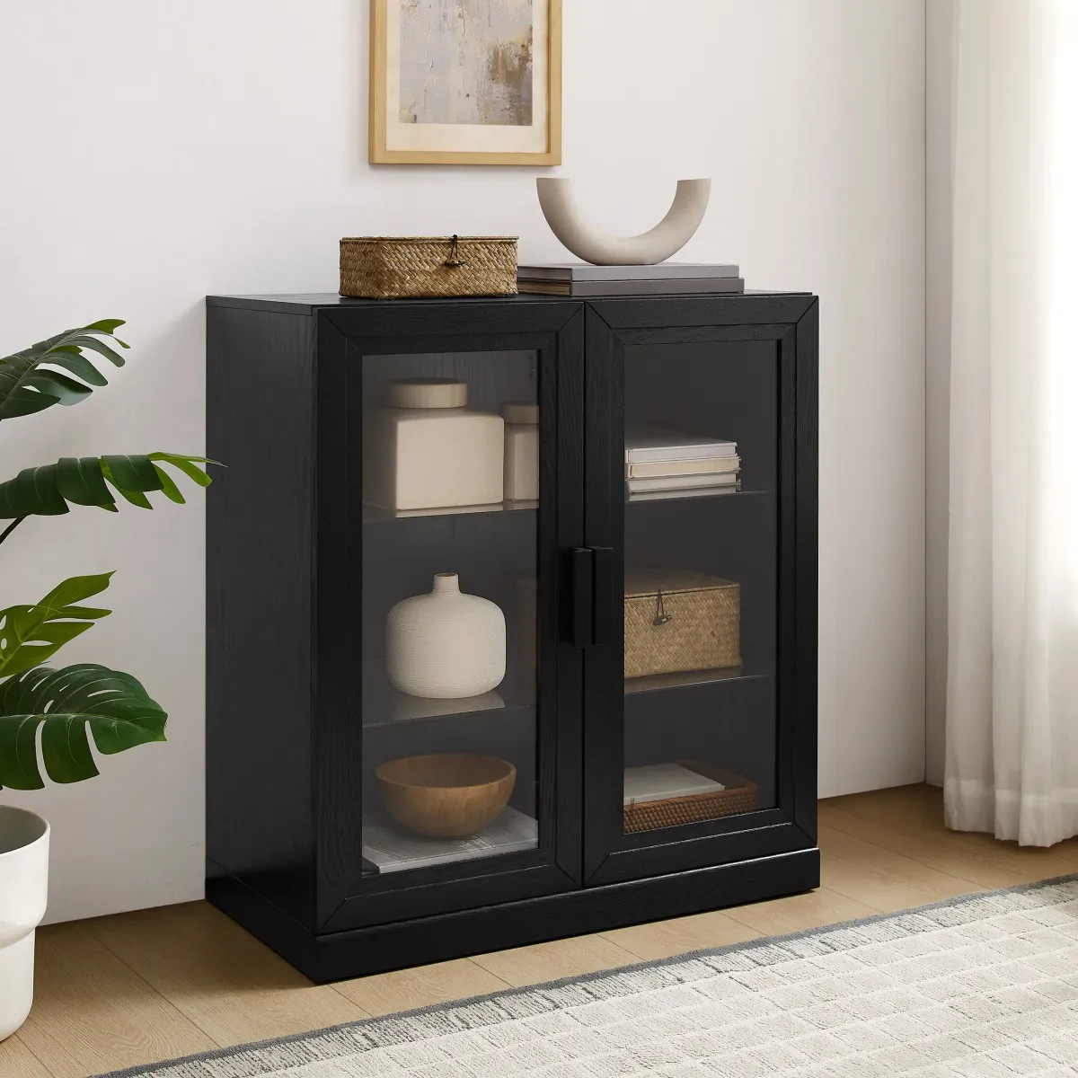 Whitney Stackable Pantry with Glass Doors