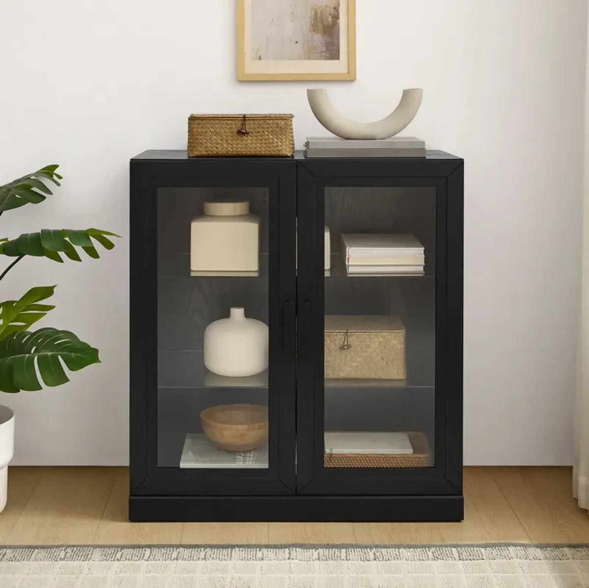 Whitney Stackable Pantry with Glass Doors