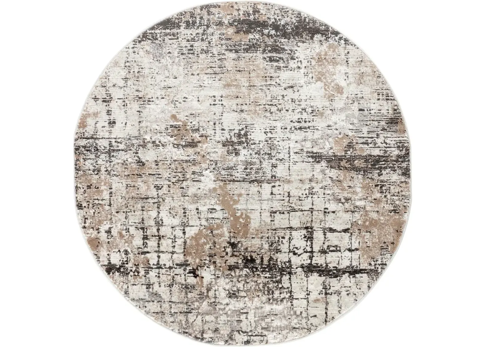 Wyller 5' Round Area Rug - Cream/Dark Brown