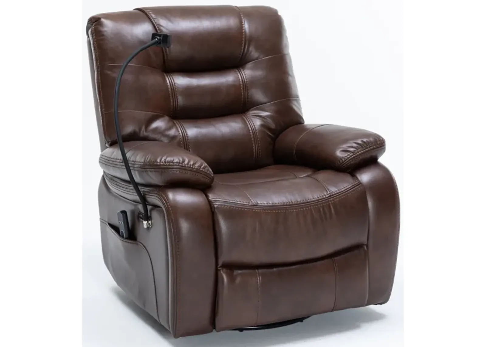 Colton Swivel Power Recliner - Brown