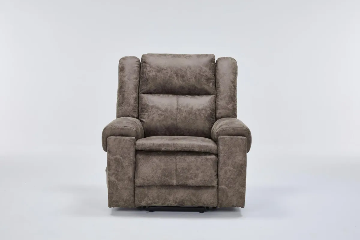 Elden Power Lift Heated Massage Recliner - Brown