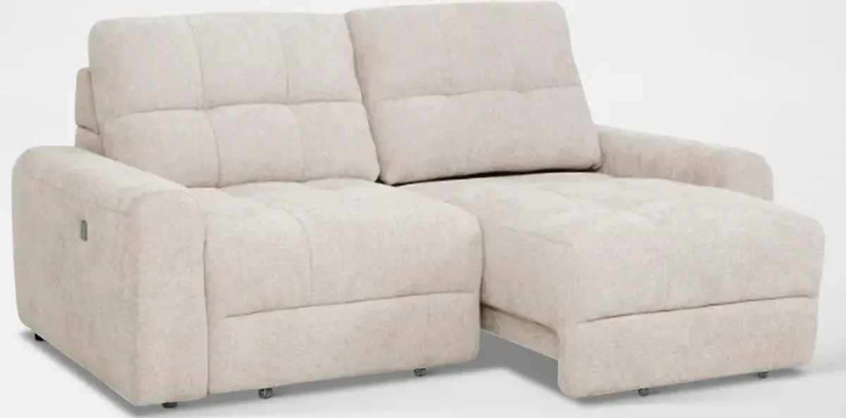 Grayson 2-Piece Power Extendable Sofa - Stone