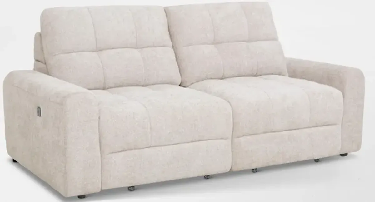 Grayson 2-Piece Power Extendable Sofa - Stone