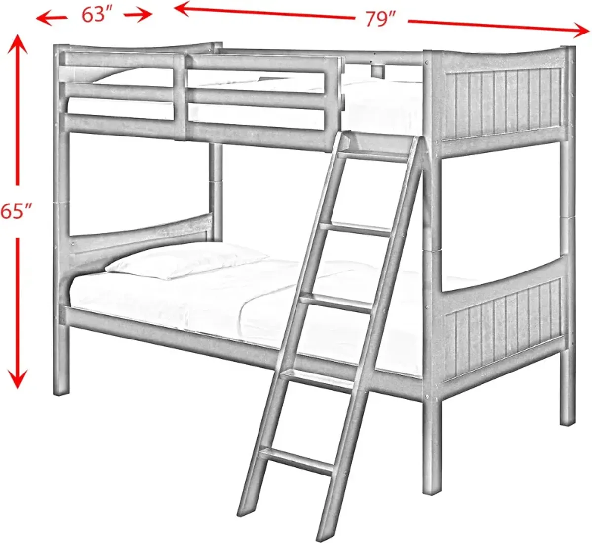 Bobby Twin over Twin Bunk Bed - Brown