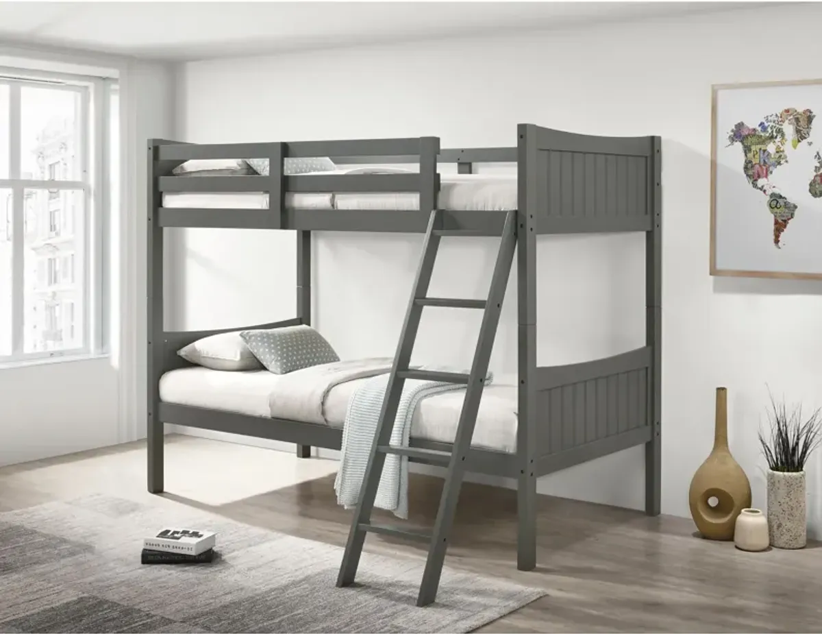 Bobby Twin over Twin Bunk Bed - Gray