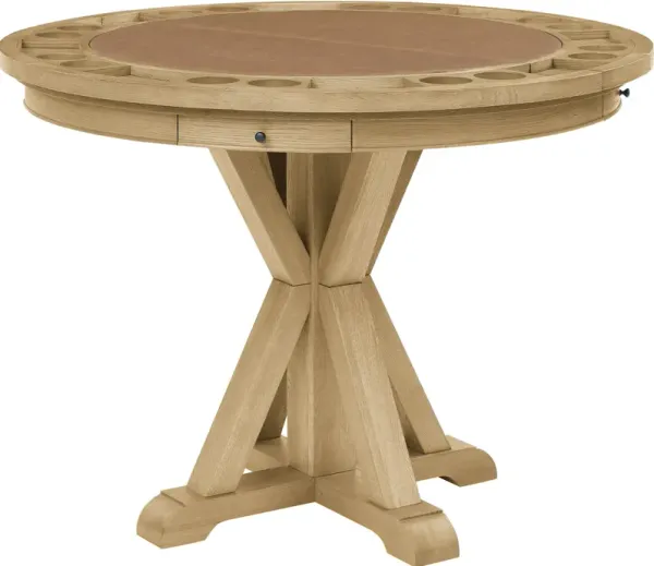 Barrett Round Counter-Height Table with Removable Game Top - Natural