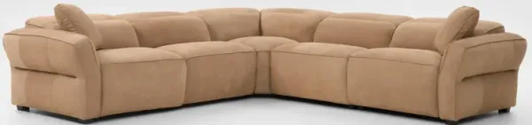 Connor Dual-Power 5-Piece Reclining Sectional - Tan