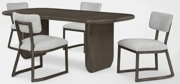 Tahoe Rectangular Dining Table with 4 Upholstered Side Chairs - Brown
