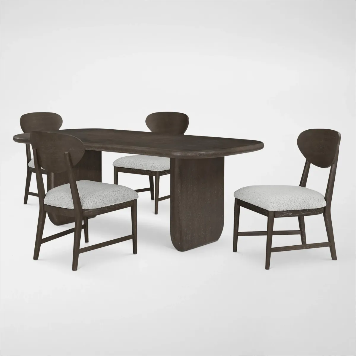 Tahoe Rectangular Dining Table with 4 Wood Back Side Chairs - Brown