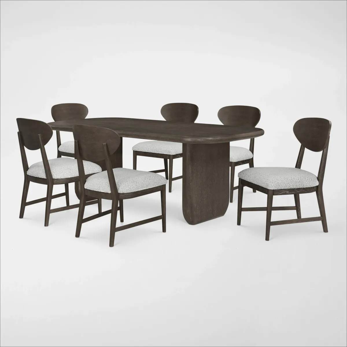 Tahoe Rectangular Dining Table with 6 Wood Back Side Chairs - Brown