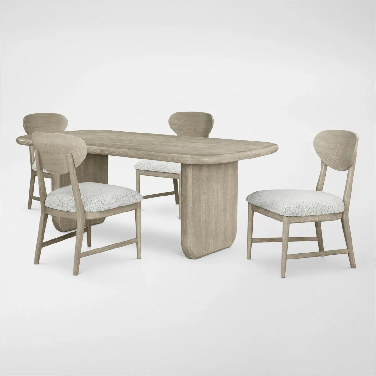 Tahoe Rectangular Dining Table with 4 Wood Back Side Chairs - Sand