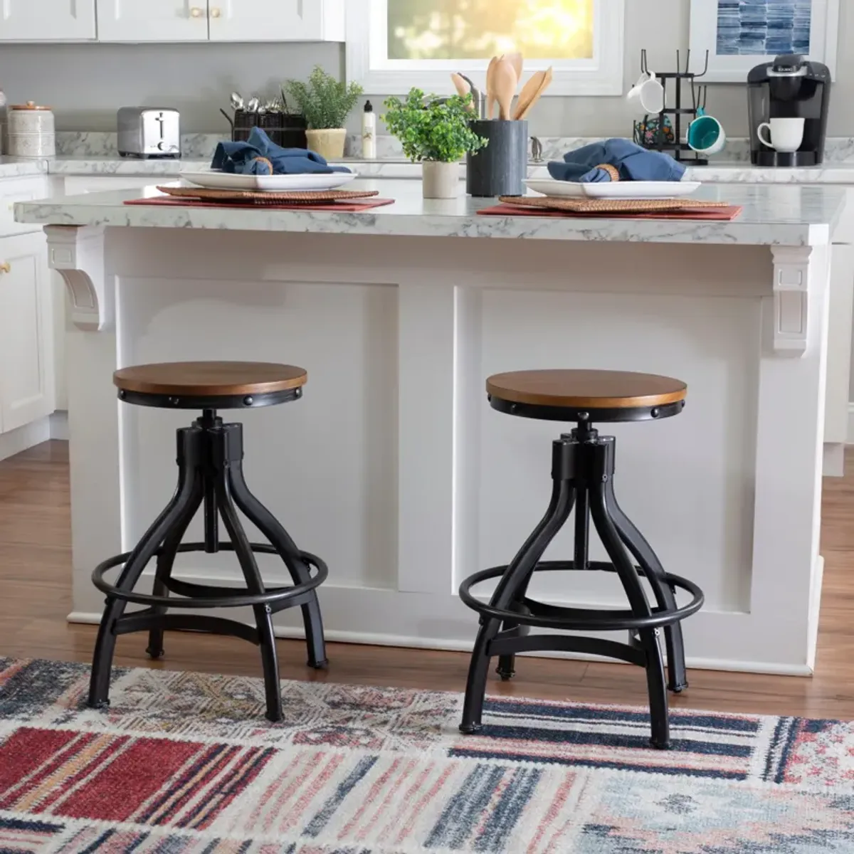 Aliza Adjustable Barstool - Brown