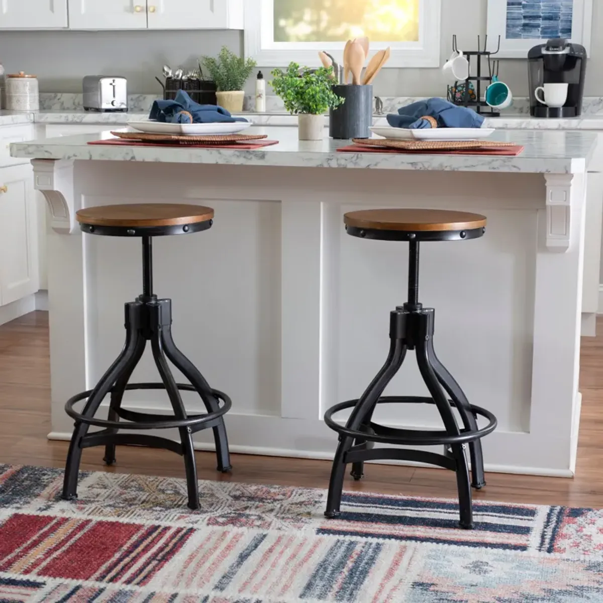 Aliza Adjustable Barstool - Brown