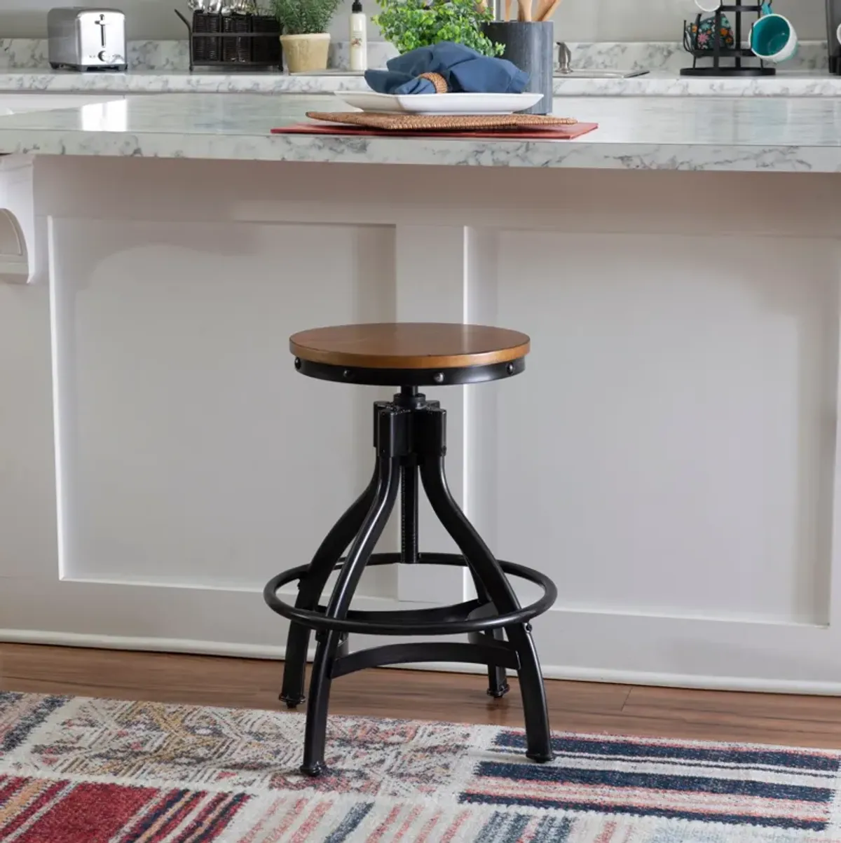 Aliza Adjustable Barstool - Brown
