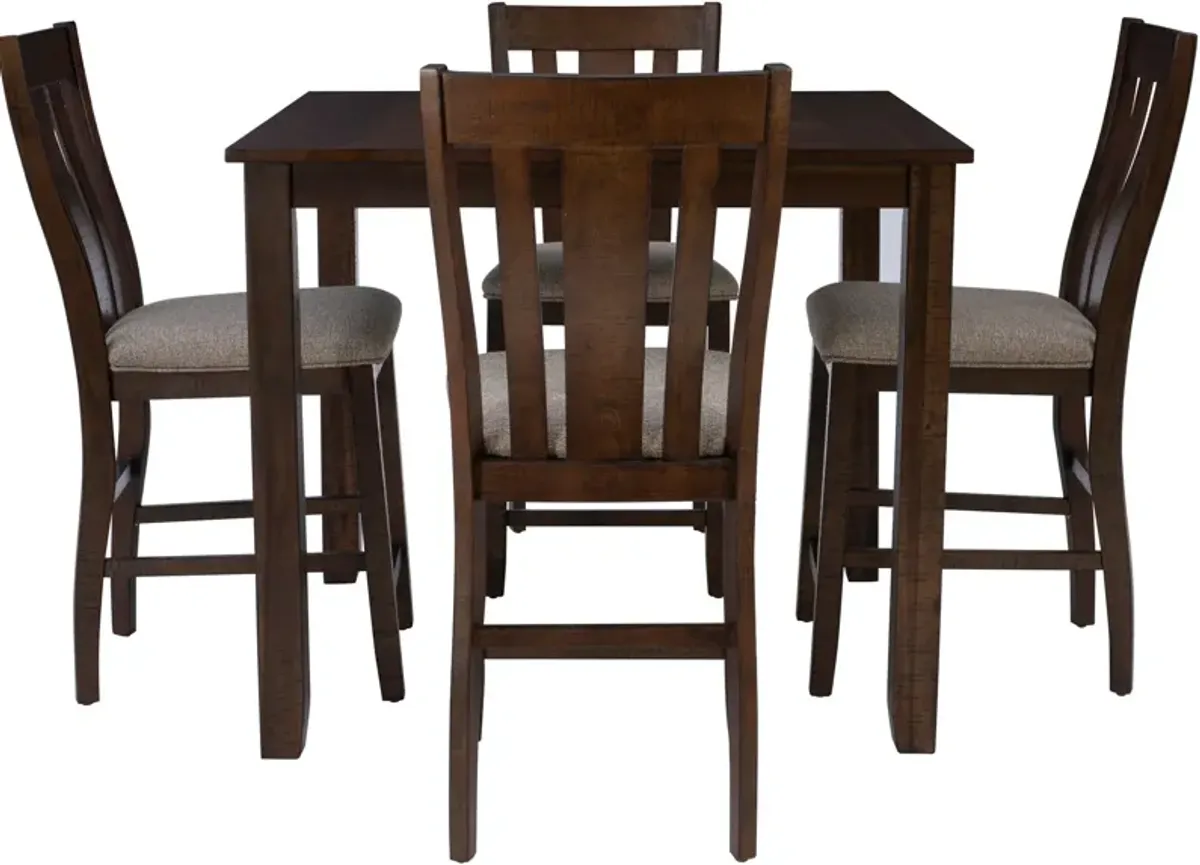 Lawson Counter-Height Dining Table and 4 Splat-Back Stools