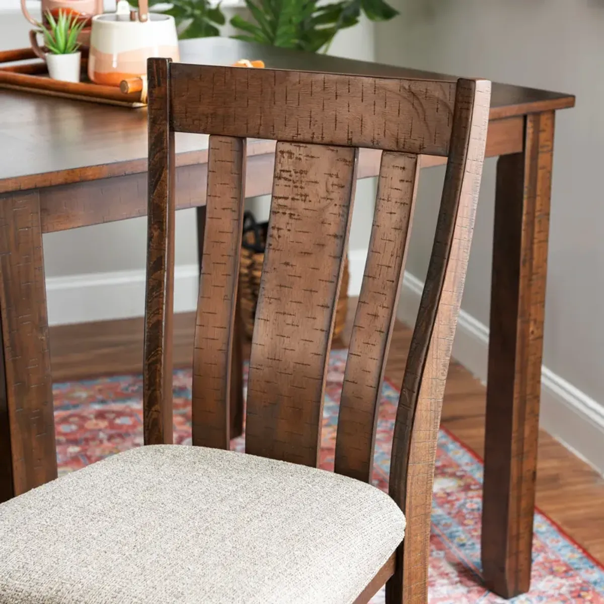 Lawson Counter-Height Dining Table and 4 Splat-Back Stools