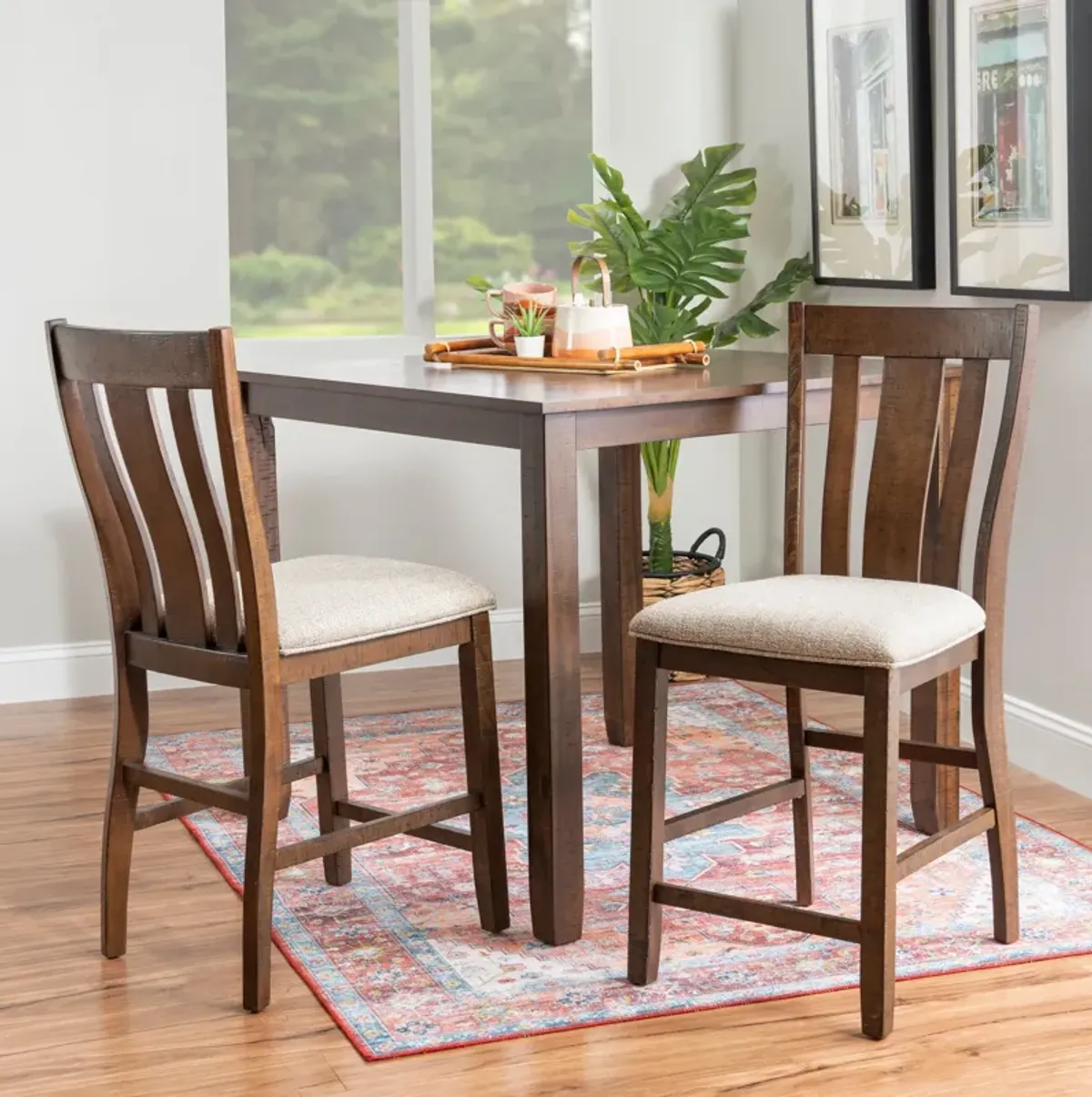 Lawson Counter-Height Dining Table and 4 Splat-Back Stools