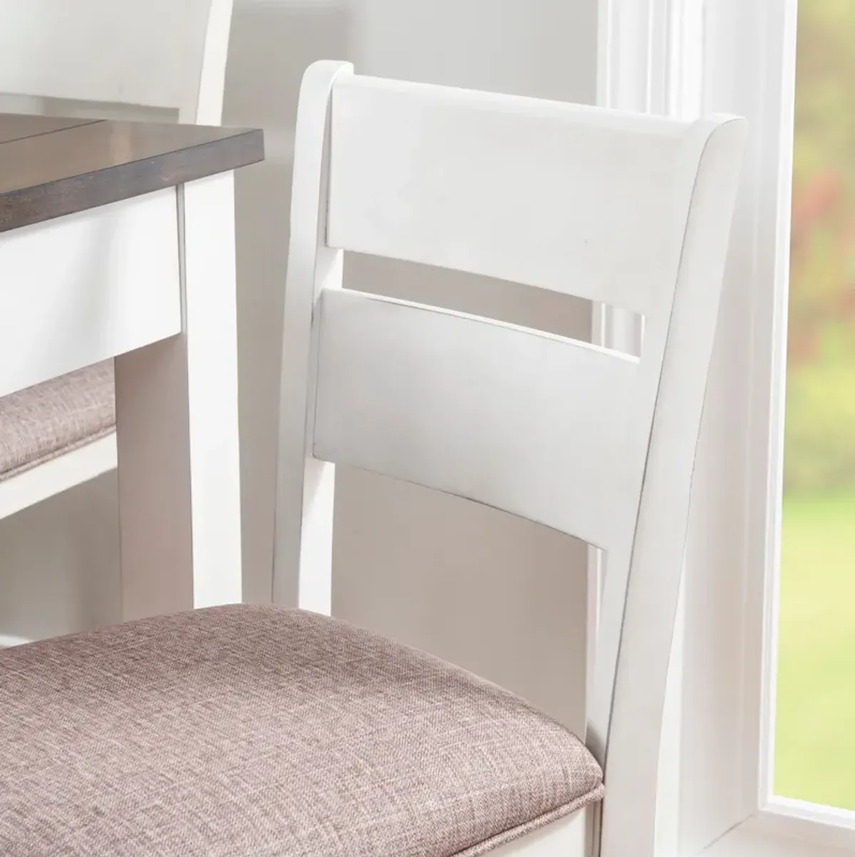 Jubilee Counter-Height Dining Table, 4 Stools and Bench - White