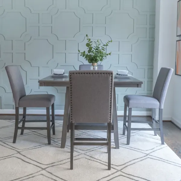 Renalyn Counter-Height Dining Table and 4 Stools - Gray/Black