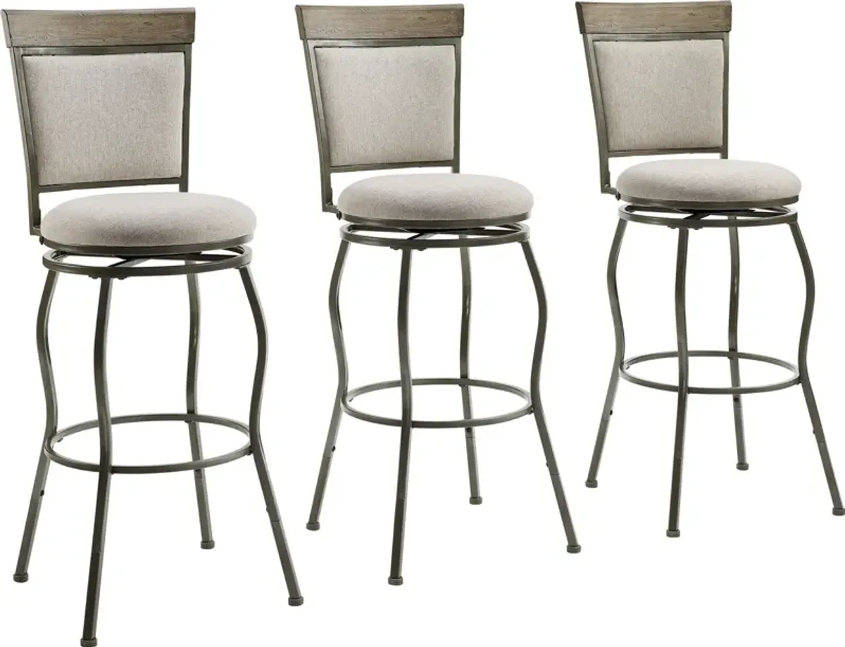Blanson Set of 3 Adjustable Swivel Barstools
